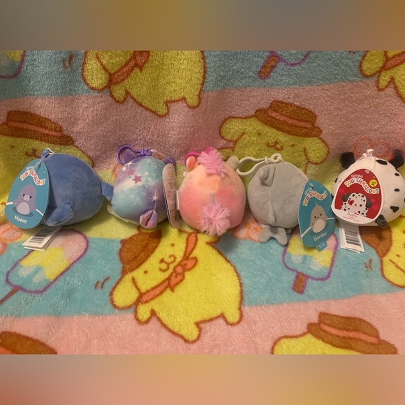 Squishmallow Assorted Clip Set: Maeve, Solina, Aurora, Gordon, Dustin - Picture 2 of 2